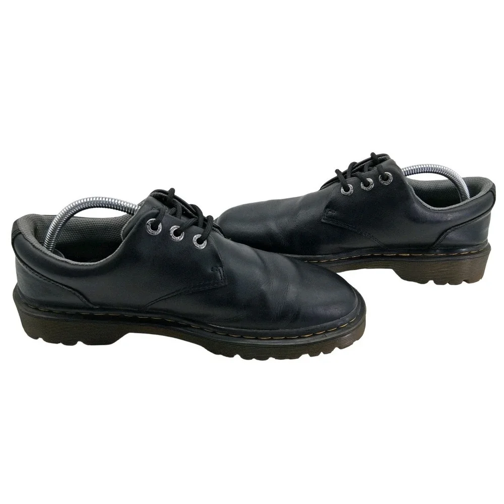 Dr Martens Kent Shoes Mens Size 9 Black Leather Lace Up Casual Lug Sole Oxford